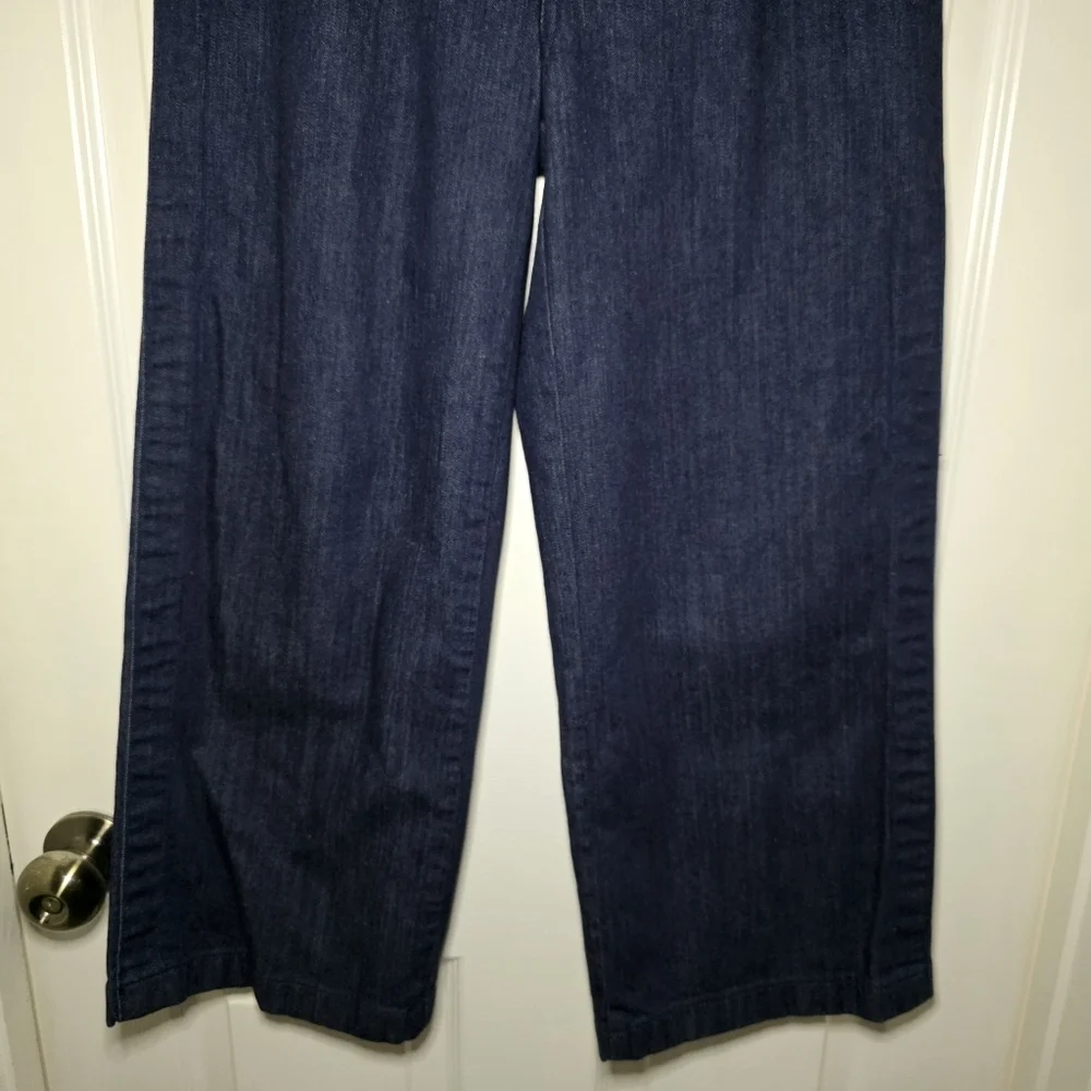 J. Crew Womens 25 Rayner Wide Leg Crop Dark Wash Blue Trouser Jean F9246